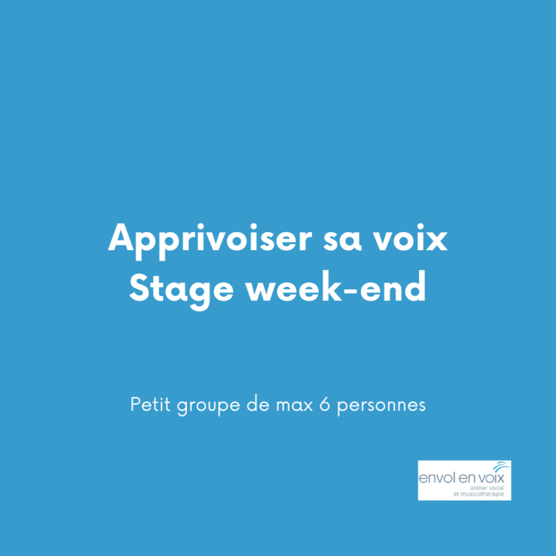 Apprivoiser sa voix stage week-end Vignette Fond bleu moyen avec logo envol en Voix et inscription Apprivoiser sa voix stage weekend
