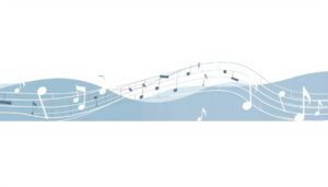 La bannière décrit une vague de notes musicales libres et toutes différentes pour représenter ce que l'on vit en suivant la chaîne VoixetMieux-Être